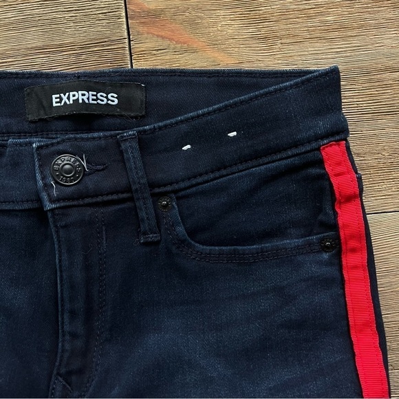 Express Mid Rise Side Stripe Jean Leggings - Picture 7 of 10